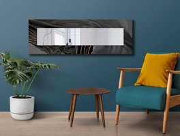 Wallity Espejo Decorativo 40 x 120 cm Oro, Antracita y Negro